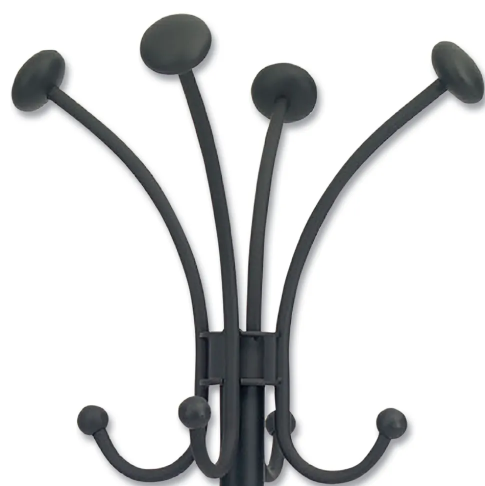 Alba 16w x 16d x 70.6h Viena 8-Knob Steel Coat Stand - Black