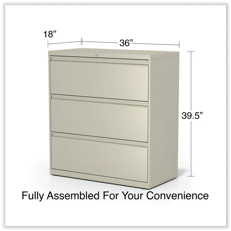 Alera 25488 36 in. x 18.63 in. x 40.25 in. 3 Legal/Letter/A4/A5 Size Lateral File Drawers - Putty