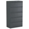 Alera 25499 36 in. x 18.63 in. x 67.63 in. 5 Lateral File Drawer - Legal/Letter/A4/A5 Size - Charcoal