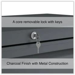 Alera 25499 36 in. x 18.63 in. x 67.63 in. 5 Lateral File Drawer - Legal/Letter/A4/A5 Size - Charcoal