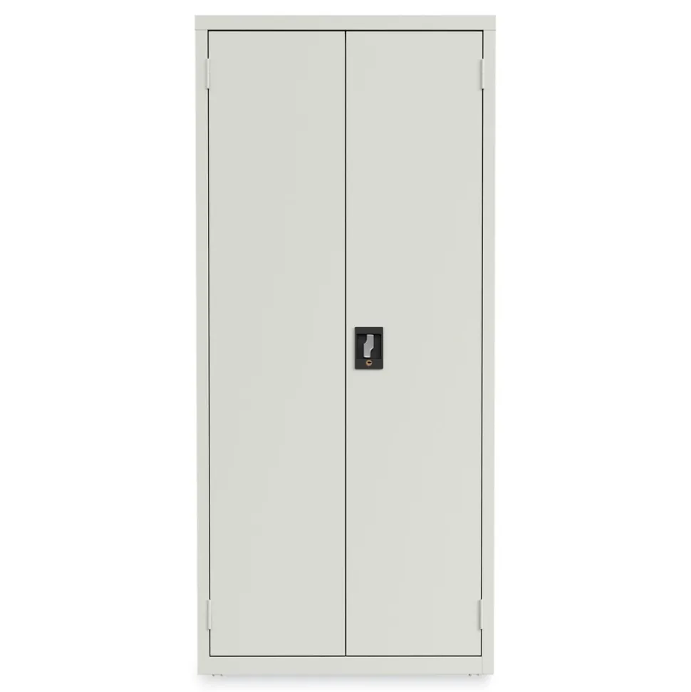 Alera 25771 30 in. x 15 in. x 66 in. 4 Shelves Economy Assembled Storage Cabinets - Light Gray