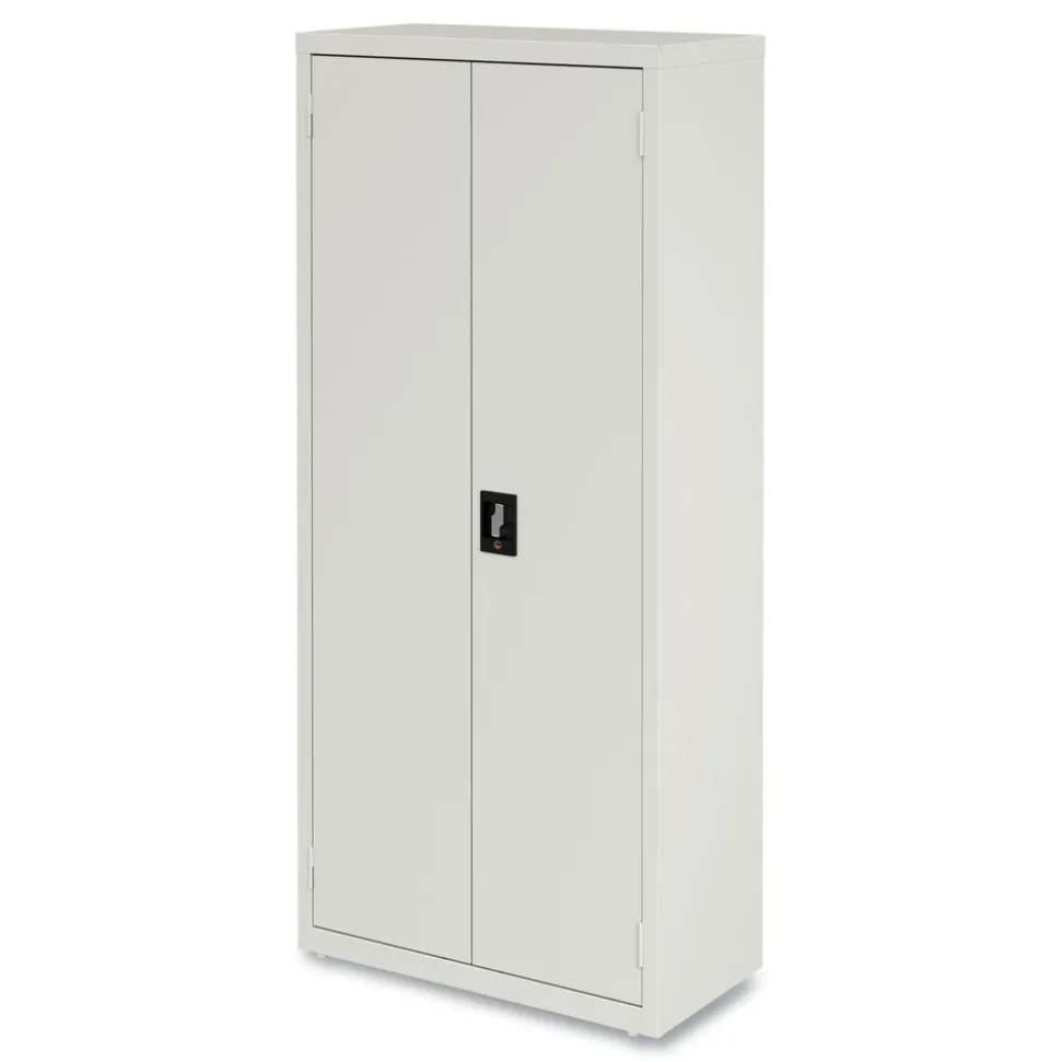 Alera 25771 30 in. x 15 in. x 66 in. 4 Shelves Economy Assembled Storage Cabinets - Light Gray