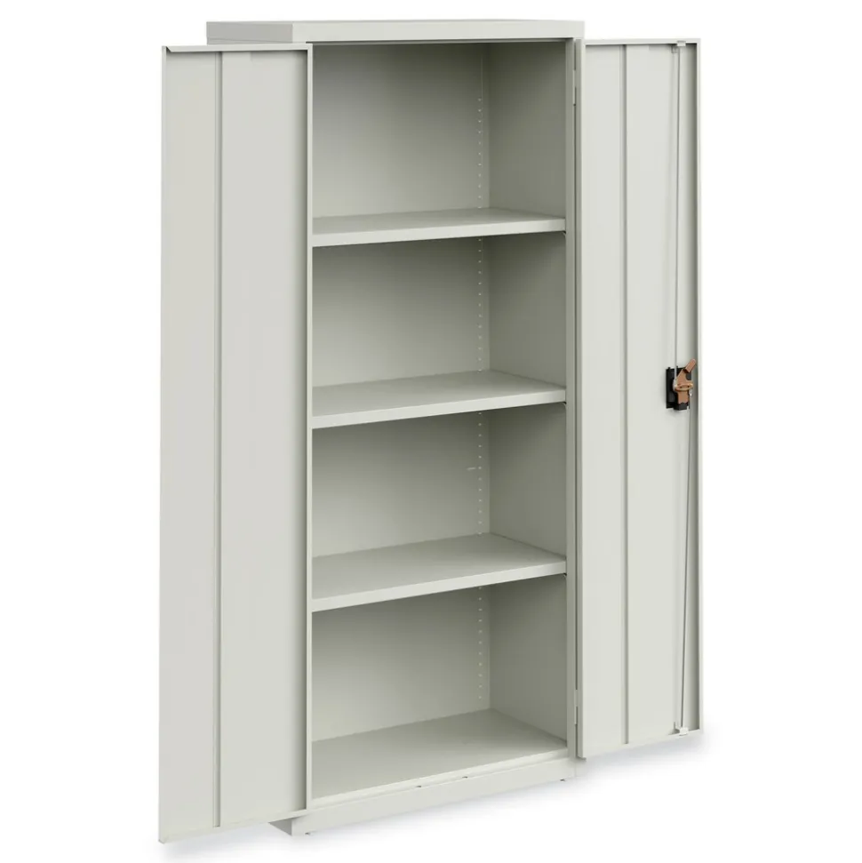 Alera 25771 30 in. x 15 in. x 66 in. 4 Shelves Economy Assembled Storage Cabinets - Light Gray