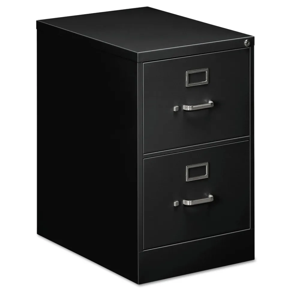 Alera 25475 18 in. x 25 in. x 28.38 in. Economy Vertical File with 2 Legal Size File Drawers - Black