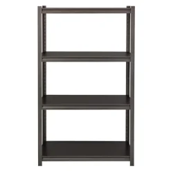 Alera 26112 36 in. x 18 in. x 60 in. 4-Shelf Steel Shelving Unit with Laminate Shelves - Black/Gun Metal Gray