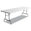 Alera 65601 96 in. x 30 in. x 29 in. Square Edge Resin Rectangular Folding Table - Platinum