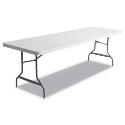 Alera 65601 96 in. x 30 in. x 29 in. Square Edge Resin Rectangular Folding Table - Platinum