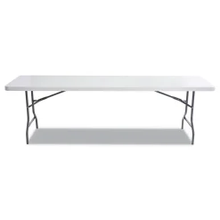 Alera 65601 96 in. x 30 in. x 29 in. Square Edge Resin Rectangular Folding Table - Platinum