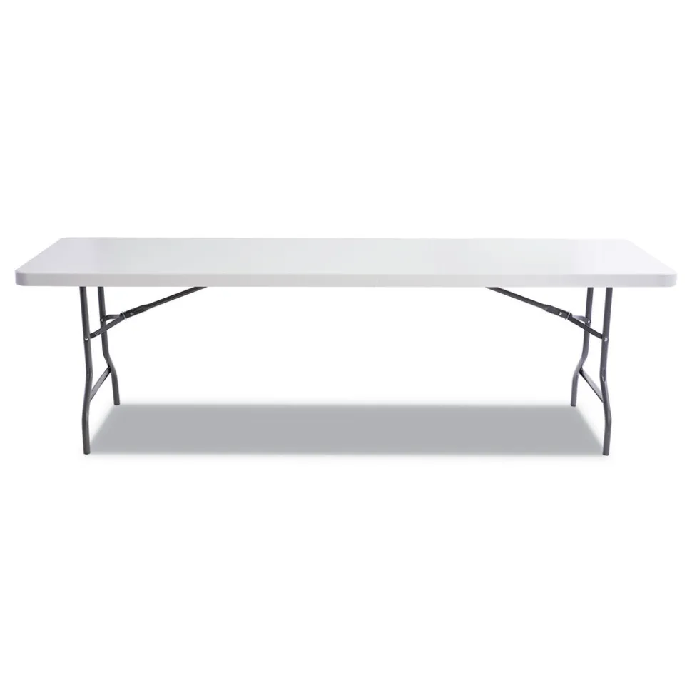 Alera 65601 96 in. x 30 in. x 29 in. Square Edge Resin Rectangular Folding Table - Platinum
