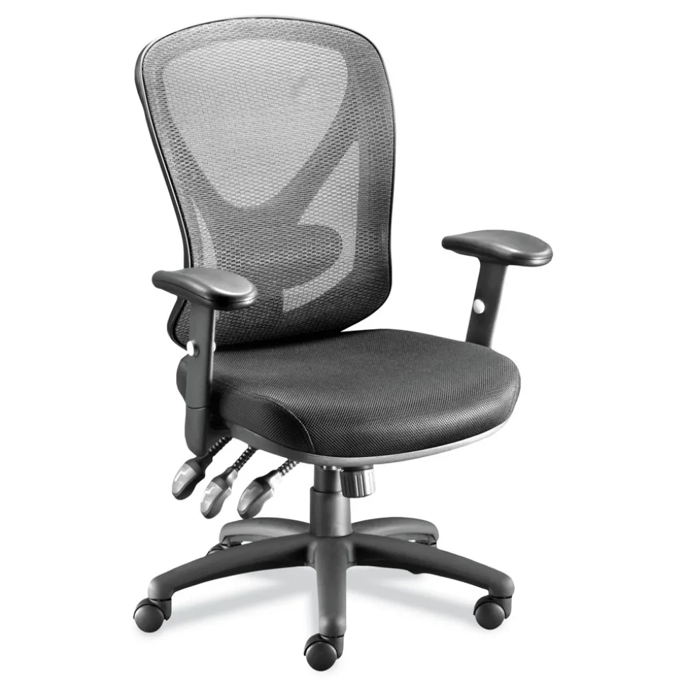 Alera 15 in. - 18.82 in. Seat Height Aeson Series Multifunction Task Chair Supports Up to 275 lbs. - Black