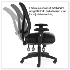 Alera 15 in. - 18.82 in. Seat Height Aeson Series Multifunction Task Chair Supports Up to 275 lbs. - Black