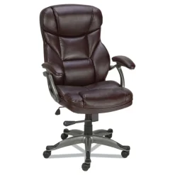 Alera 18.11 in. - 22.05 in. Seat Height Birns Series High-Back Task Chair Supports Up to 250 lbs. - Brown Seat/Back, Chrome Base