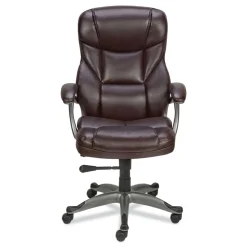 Alera 18.11 in. - 22.05 in. Seat Height Birns Series High-Back Task Chair Supports Up to 250 lbs. - Brown Seat/Back, Chrome Base