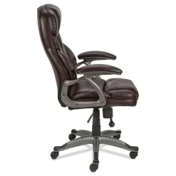 Alera 18.11 in. - 22.05 in. Seat Height Birns Series High-Back Task Chair Supports Up to 250 lbs. - Brown Seat/Back, Chrome Base