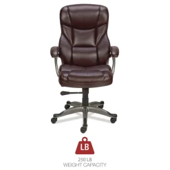Alera 18.11 in. - 22.05 in. Seat Height Birns Series High-Back Task Chair Supports Up to 250 lbs. - Brown Seat/Back, Chrome Base