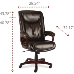 Alera 17.13 in. - 20.12 in. Seat Height Darnick Series Manager Chair Supports Up to 275 lbs. - Brown