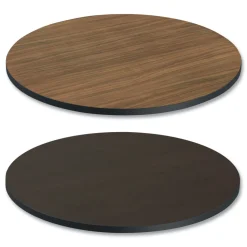 Alera 35.5 in. Diameter Round Reversible Laminate Table Top - Espresso/Walnut