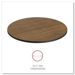 Alera 35.5 in. Diameter Round Reversible Laminate Table Top - Espresso/Walnut