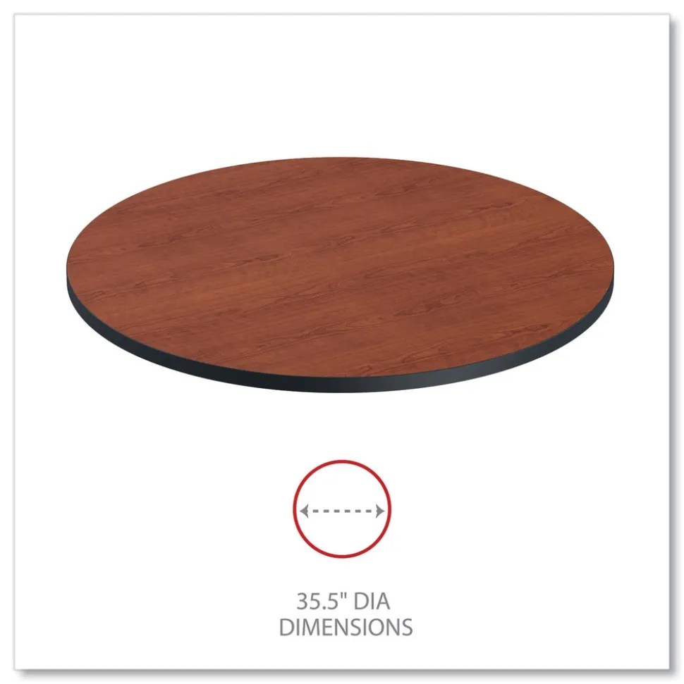 Alera 35.5 in. Diameter Round Reversible Laminate Table Top - Medium Cherry/Mahogany