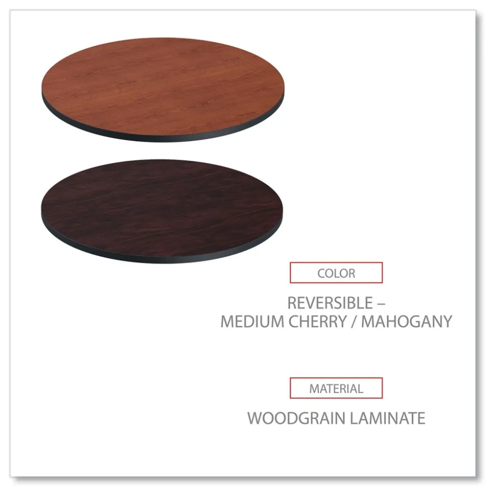 Alera 35.5 in. Diameter Round Reversible Laminate Table Top - Medium Cherry/Mahogany