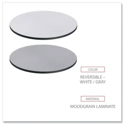 Alera 35.5 in. Diameter Round Reversible Laminate Table Top - White/Gray