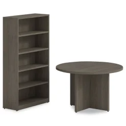 Alera 48 in. Diameter Seville Round Conference Table - Walnut