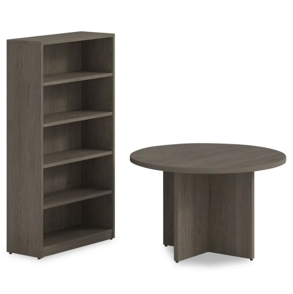 Alera 48 in. Diameter Seville Round Conference Table - Walnut