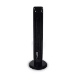 Alera 36 in. 3-Speed Oscillating Plastic Tower Fan with Remote Control - Black