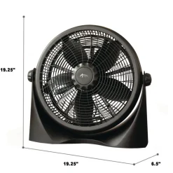 Alera 16 in. 3-Speed Super-Circulation Plastic Tilt Fan - Black