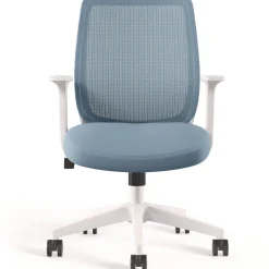 Alera 17.09 in. to 20.83 in. Seat Height Up to 275 lbs. Wessex Ergonomic Fabric Mesh Swivel Task Chair - Seafoam Seat/Back, White Base