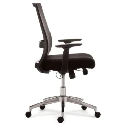 Alera 18.15 in. to 21.89 in. Seat Height Supports 275 lbs. Ashdale Ergonomic Fabric Swivel Task Chair - Black Seat/Back, Silver Base