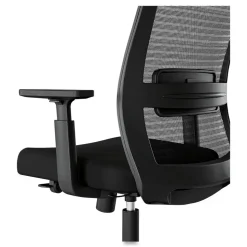 Alera 18.15 in. to 21.89 in. Seat Height Supports 275 lbs. Ashdale Ergonomic Fabric Swivel Task Chair - Black Seat/Back, Silver Base