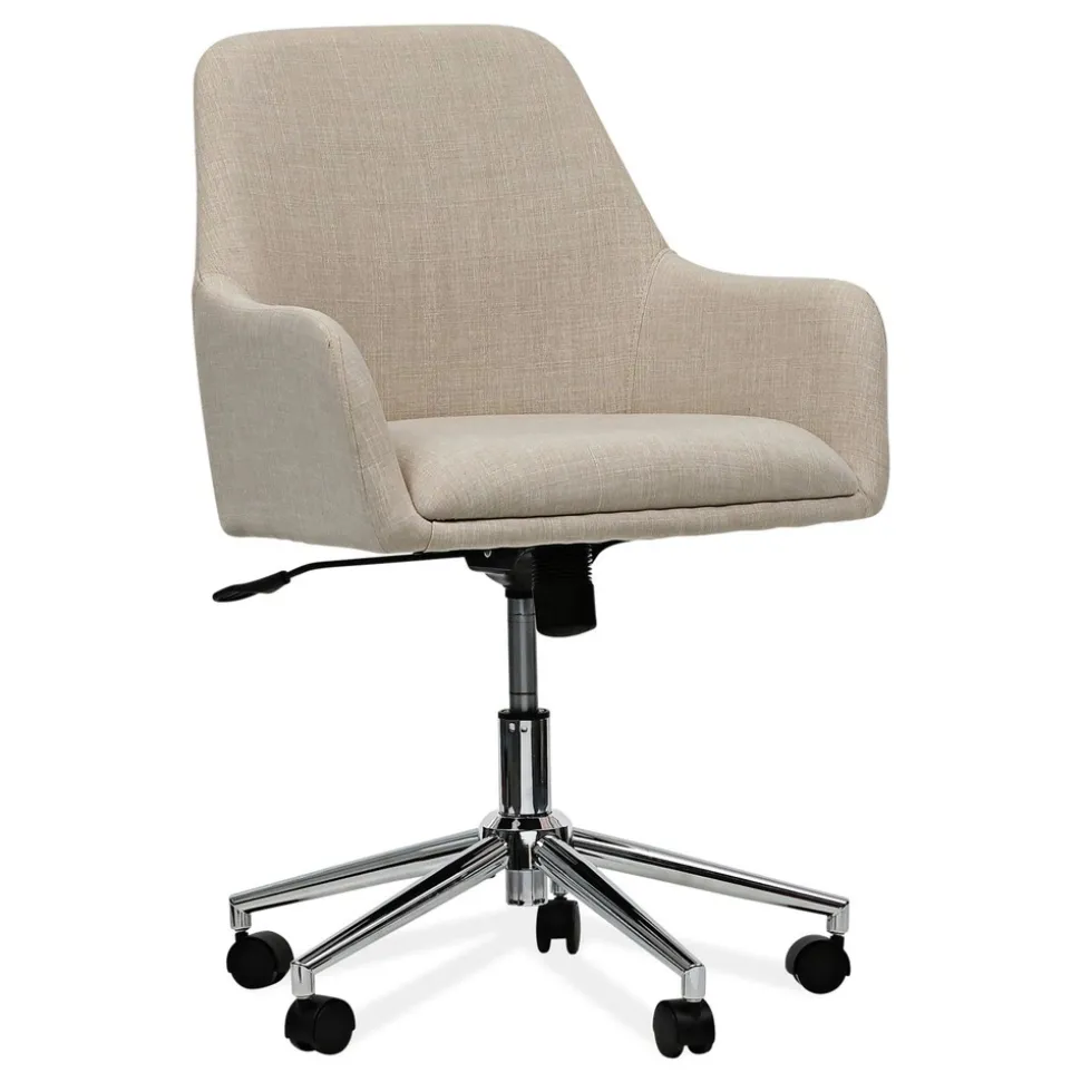 Alera 18.9 in. to 22.24 in. Seat Height Mid-Century Task Chair Supports Up to 275 lb - Cream Seat/Cream Back