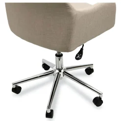 Alera 18.9 in. to 22.24 in. Seat Height Mid-Century Task Chair Supports Up to 275 lb - Cream Seat/Cream Back