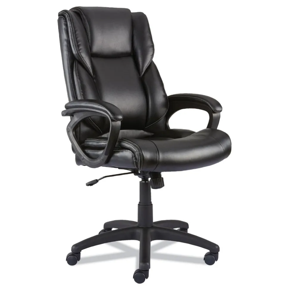 Alera 18.15 in. to 21.77 in. Seat Height Brosna Series Mid-Back Task Chair Supports Up to 250 lbs. - Black Seat/Back, Black Base