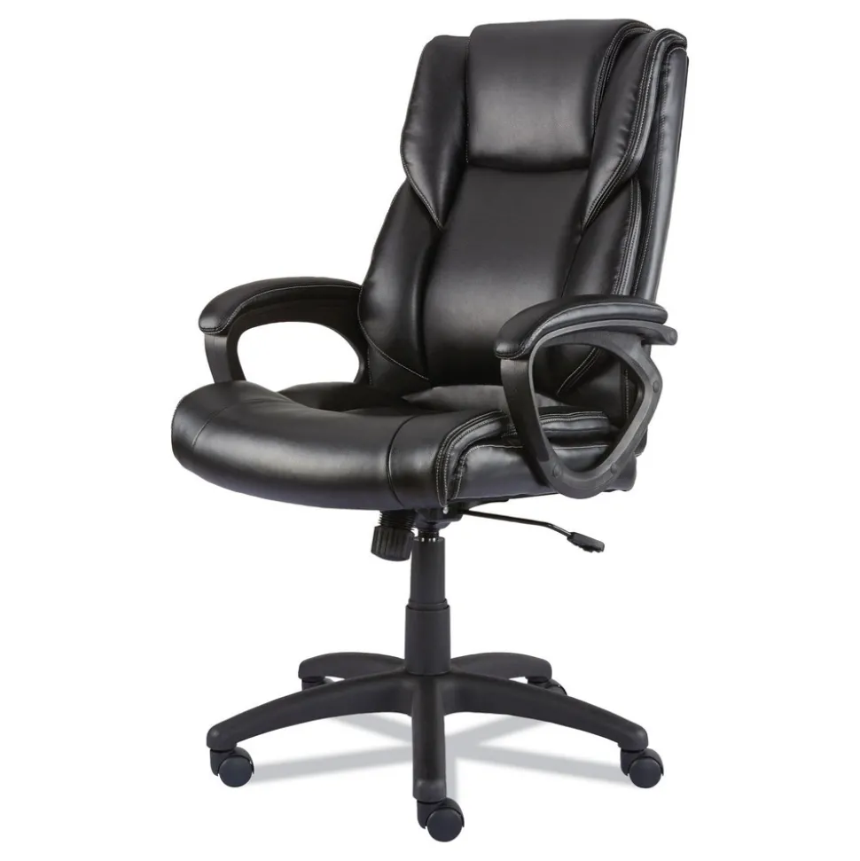 Alera 18.15 in. to 21.77 in. Seat Height Brosna Series Mid-Back Task Chair Supports Up to 250 lbs. - Black Seat/Back, Black Base
