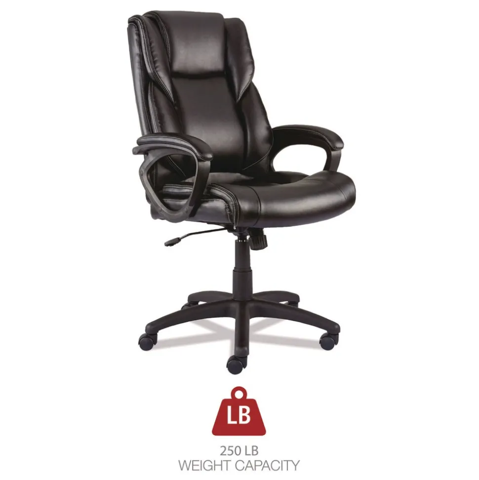 Alera 18.15 in. to 21.77 in. Seat Height Brosna Series Mid-Back Task Chair Supports Up to 250 lbs. - Black Seat/Back, Black Base