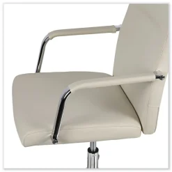 Alera 18.19 in. to 21.93 in. Seat Height Leather Task Chair Supports Up to 275 lb - White Seat/White Back