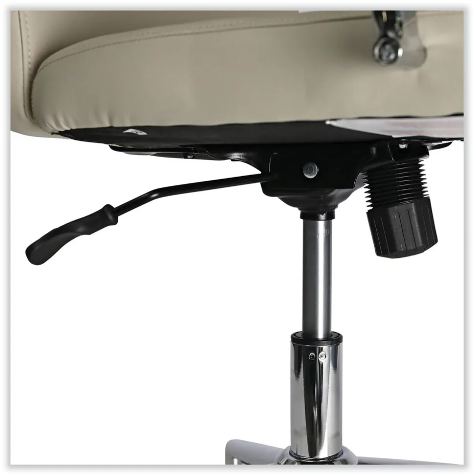 Alera 18.19 in. to 21.93 in. Seat Height Leather Task Chair Supports Up to 275 lb - White Seat/White Back