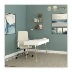 Alera 18.19 in. to 21.93 in. Seat Height Leather Task Chair Supports Up to 275 lb - White Seat/White Back