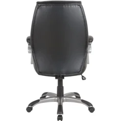 Alera 18.62 in. to 22.56 in. Seat Height Fulford Bonded Leather High-Back Managers Chair Supports 275 lbs. - Black Seat/Back, Silver Base