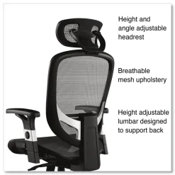 Alera 17.24 in. to 20.98 in. Seat Height Supports Up to 275 lbs. Minerva Ergonomic Mesh Swivel Task Chair - Gray Seat/Back, Silver Base