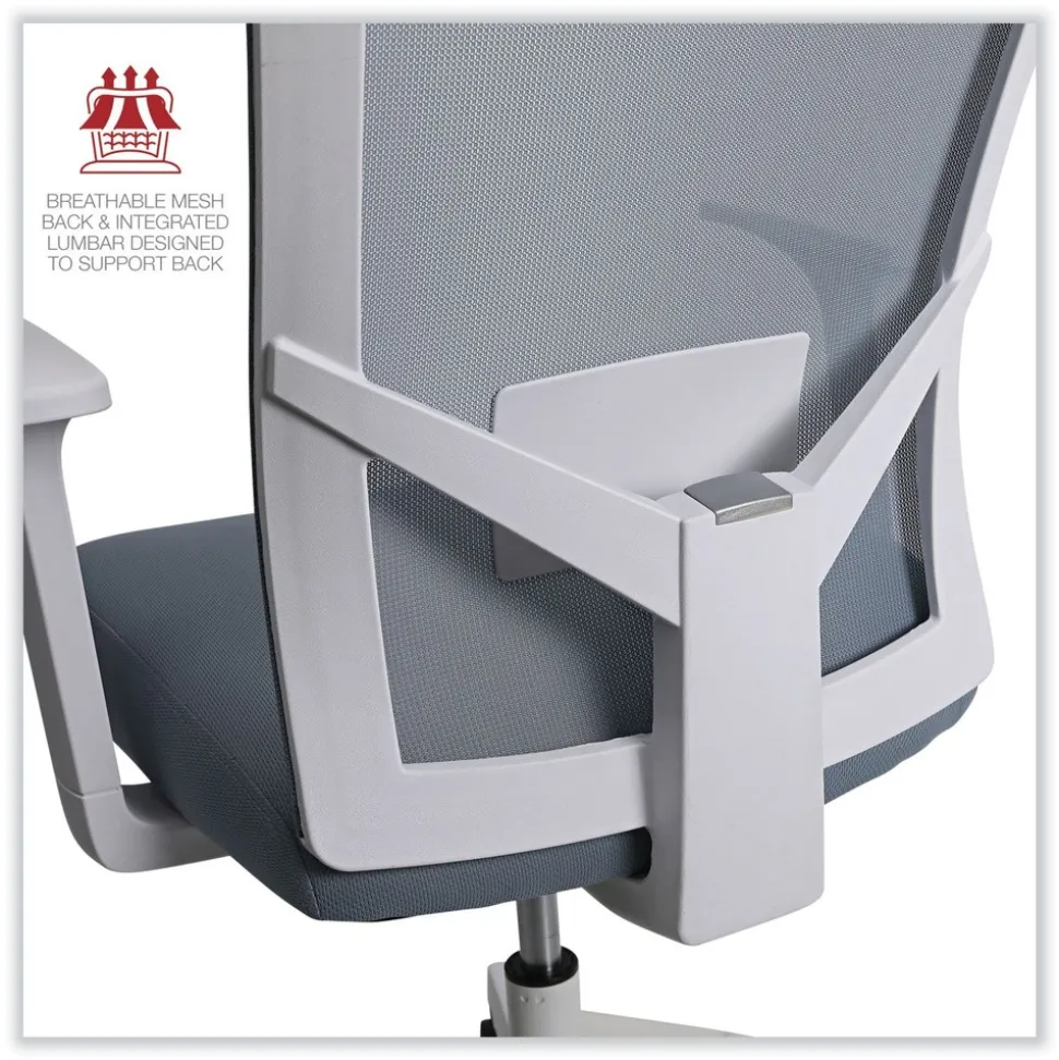 Alera 17.32 in. to 21.1 in. Seat Height Mesh Back Task Chair Supports Up to 275 lb - Seafoam Blue Seat/Back