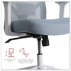 Alera 17.32 in. to 21.1 in. Seat Height Mesh Back Task Chair Supports Up to 275 lb - Seafoam Blue Seat/Back