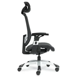 Alera 17.24 in. to 20.98 in. Seat Height Support Up to 275 lbs. Minerva Ergonomic Mesh Swivel Task Chair - Black Seat/Back, Silver Base