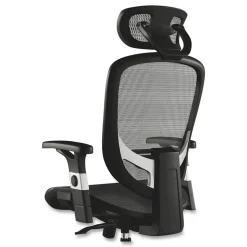 Alera 17.24 in. to 20.98 in. Seat Height Support Up to 275 lbs. Minerva Ergonomic Mesh Swivel Task Chair - Black Seat/Back, Silver Base