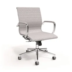 Alera 16.93 in. to 20.67 in. Seat Height Supports Up to 275 lbs. Siskin Fabric Managers Chair - Gray Seat/Back, Chrome Base
