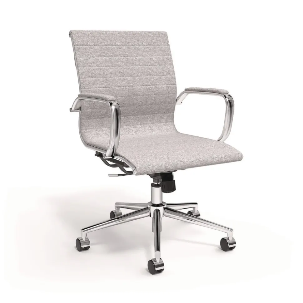 Alera 16.93 in. to 20.67 in. Seat Height Supports Up to 275 lbs. Siskin Fabric Managers Chair - Gray Seat/Back, Chrome Base