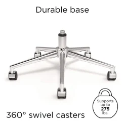 Alera 16.93 in. to 20.67 in. Seat Height Supports Up to 275 lbs. Siskin Fabric Managers Chair - Gray Seat/Back, Chrome Base