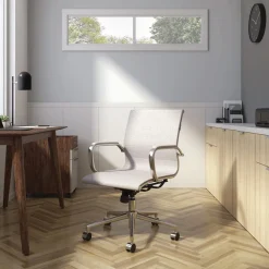 Alera 16.93 in. to 20.67 in. Seat Height Supports Up to 275 lbs. Siskin Fabric Managers Chair - Gray Seat/Back, Chrome Base